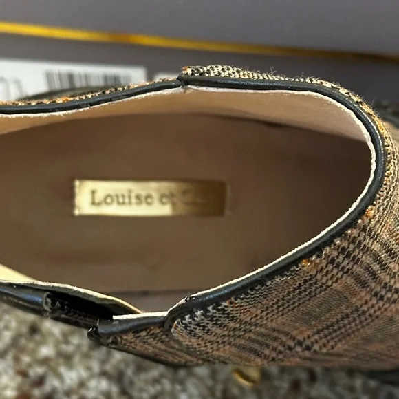 NIB- LOUISE ET CIE Shiro Bootie In Natural Plaid/ Black - Picture 7 of 8